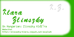 klara zlinszky business card